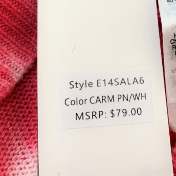 DKNY JEANS Long Sleeve Pink & White Tie-Dye Knit Sweater--M - Picture 9 of 11